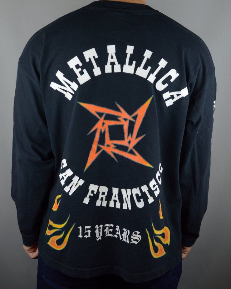 Vintage Metallica Made In La 15 Years 1996 Long Sleeve T Shirt (Single Stitch)