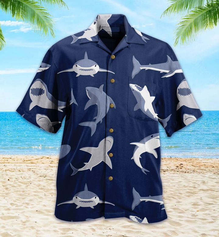 Pattern Shark Blue Hawaii Shirt Ha98769