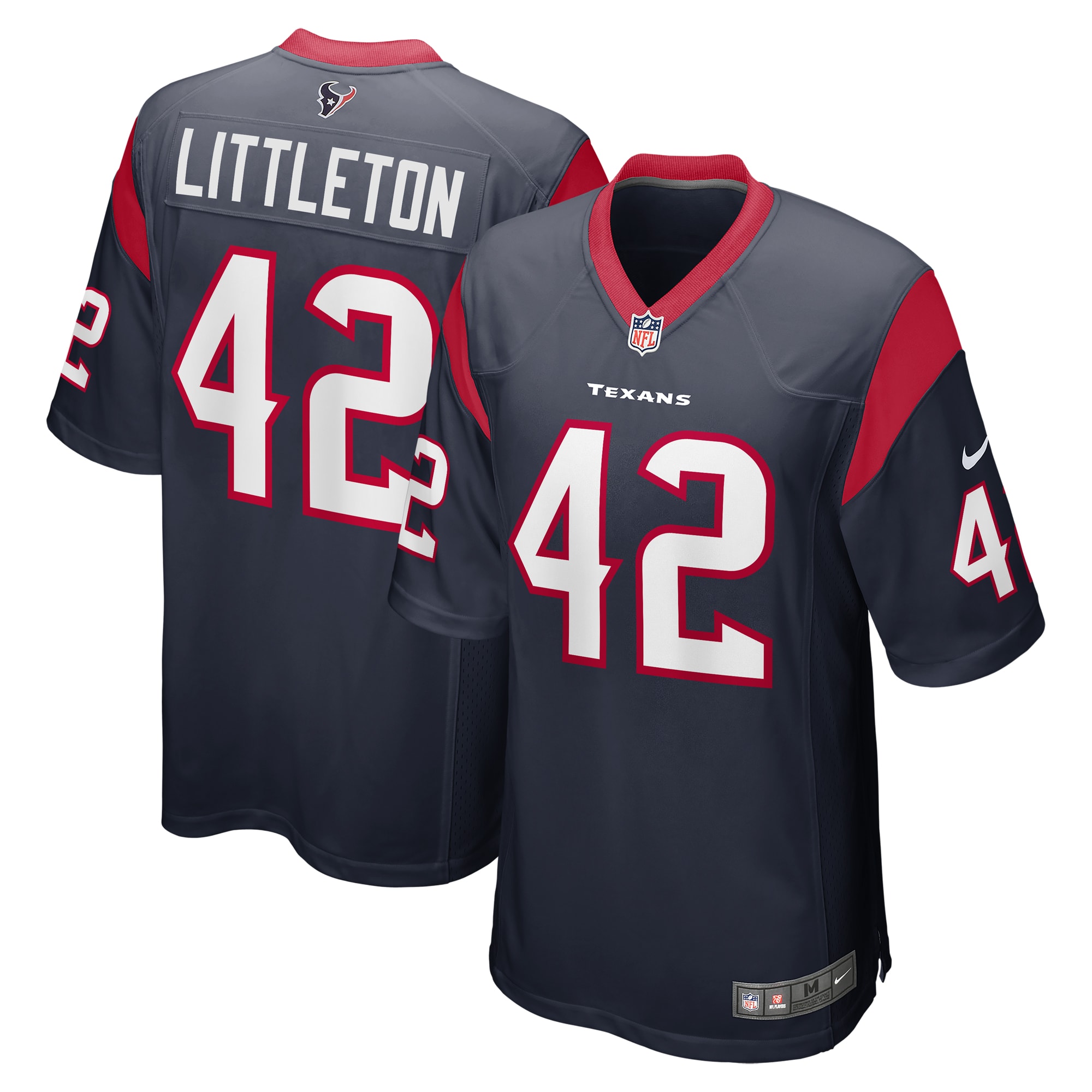 Men’s Houston Texans Cory Littleton Navy Game Player Jersey