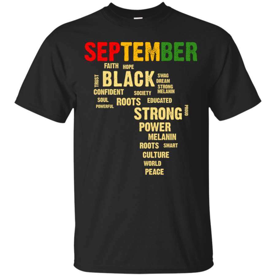 September Afro Color Words African Birthday Shirt HT01