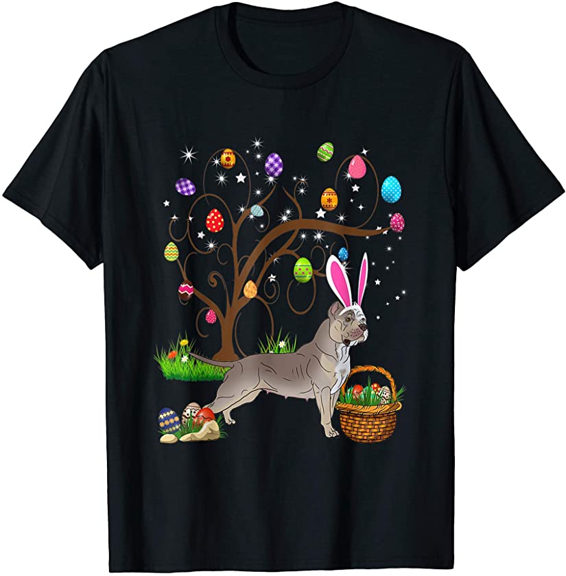 PitBull Easter Day ,Eggs Tree Bunny Easter Day T-Shirt