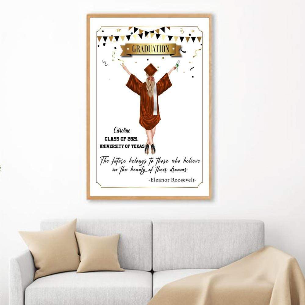 Personalized Custom Poster, Graduation Gift, The Future Belongs To Those Believe In The Beauty Of Their Dreams