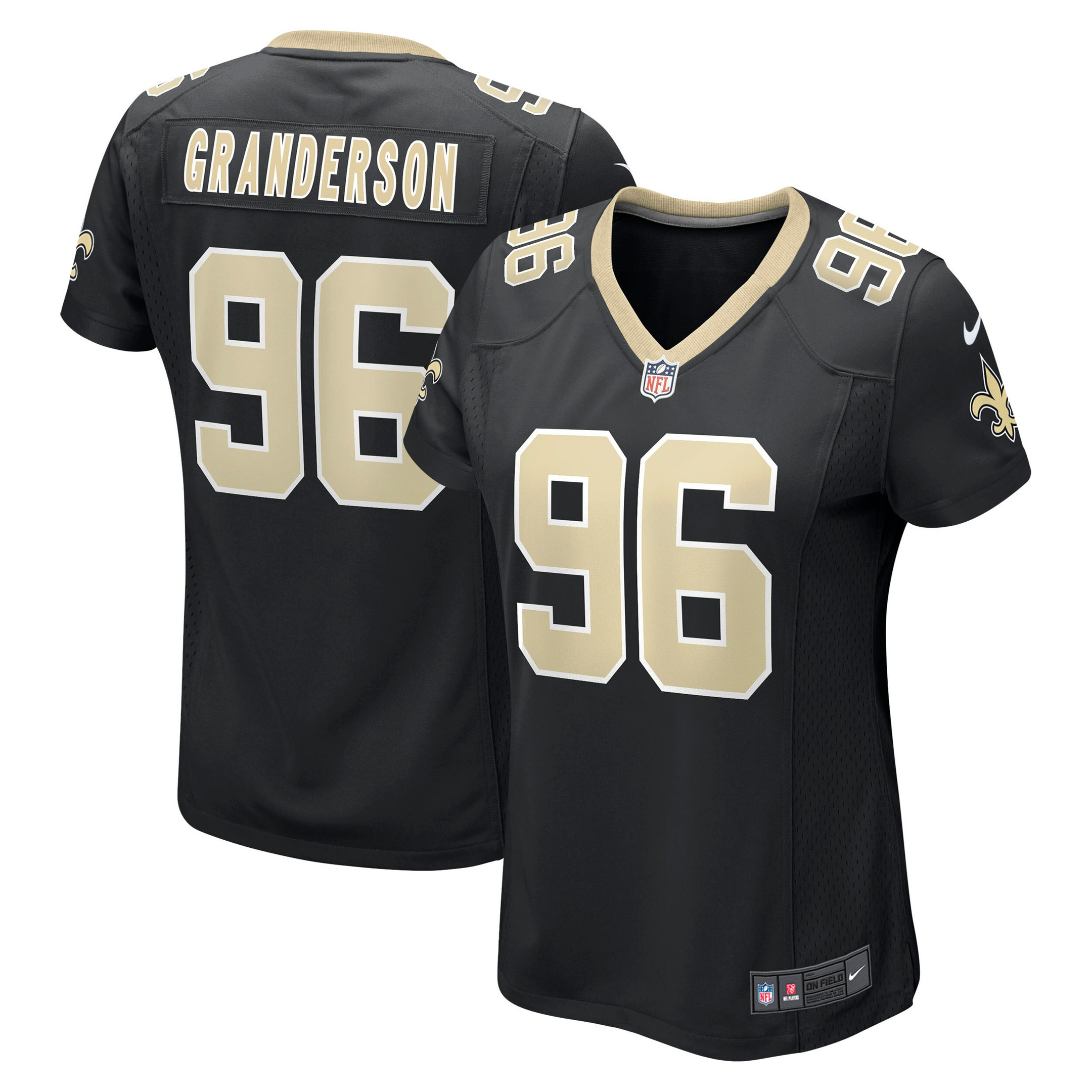 Carl Granderson New Orleans Saints Womens Game Jersey – Black NFL