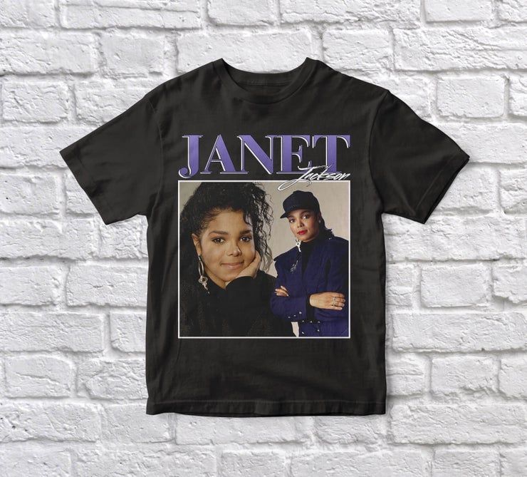 Janet Jackson 90 S Vintage Black Shirt