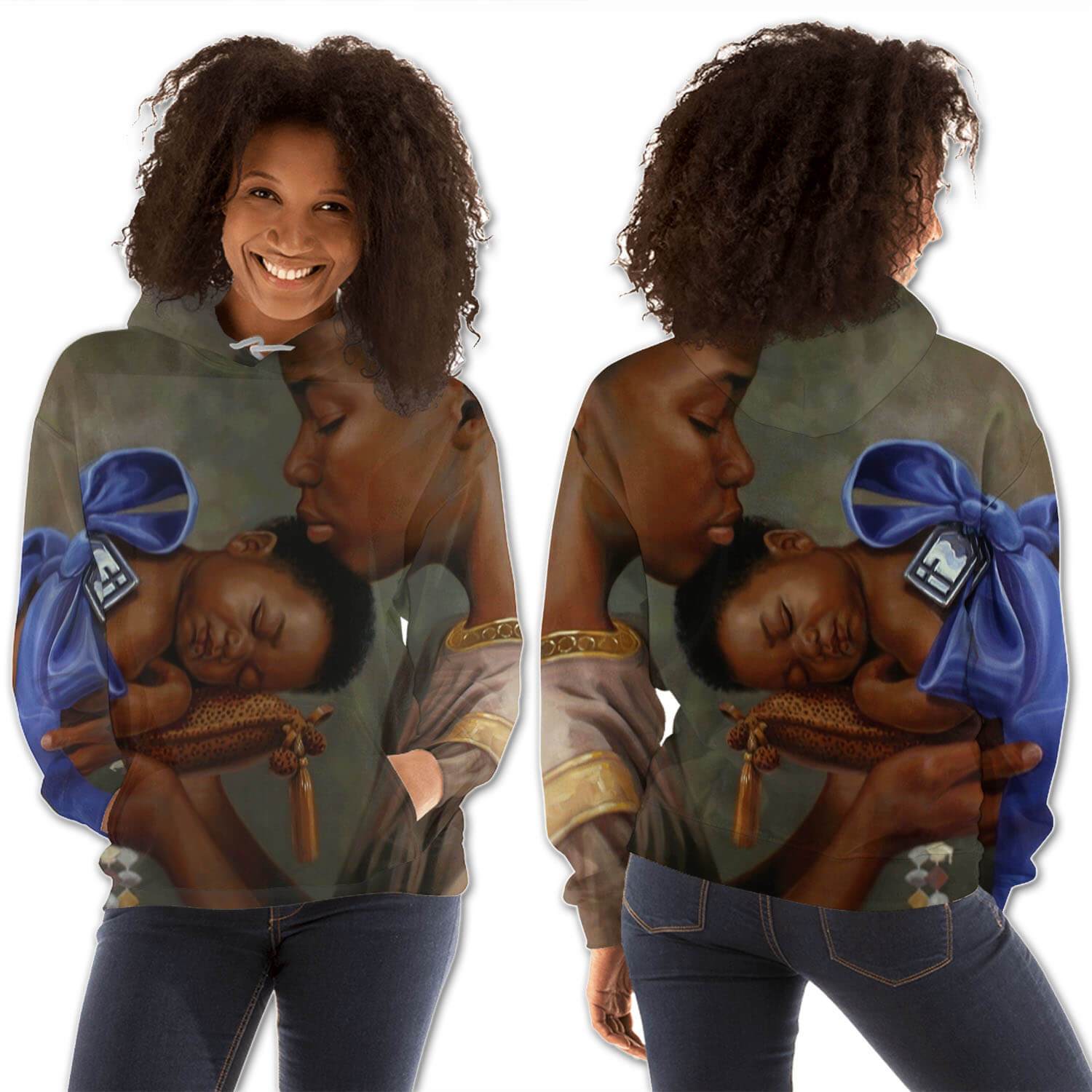 African American Hoodies Pretty Melanin Girl All Over Print Womens Hooded Sweatshirt African Clothing For Women BPS29266