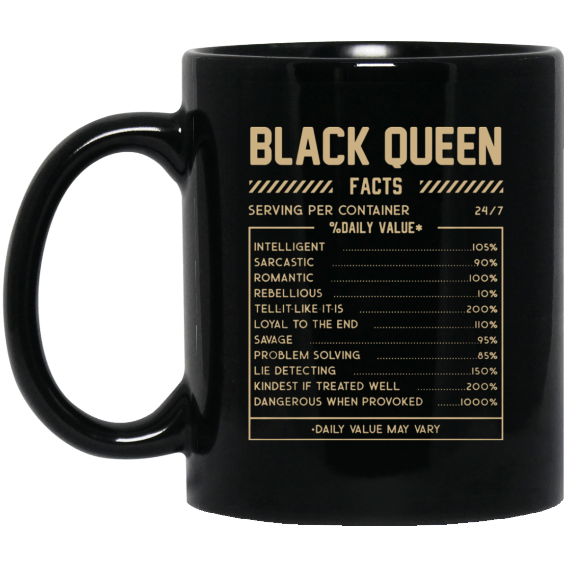 Black Queen Facts African American Afro Girl Melanin Women Coffee Mug