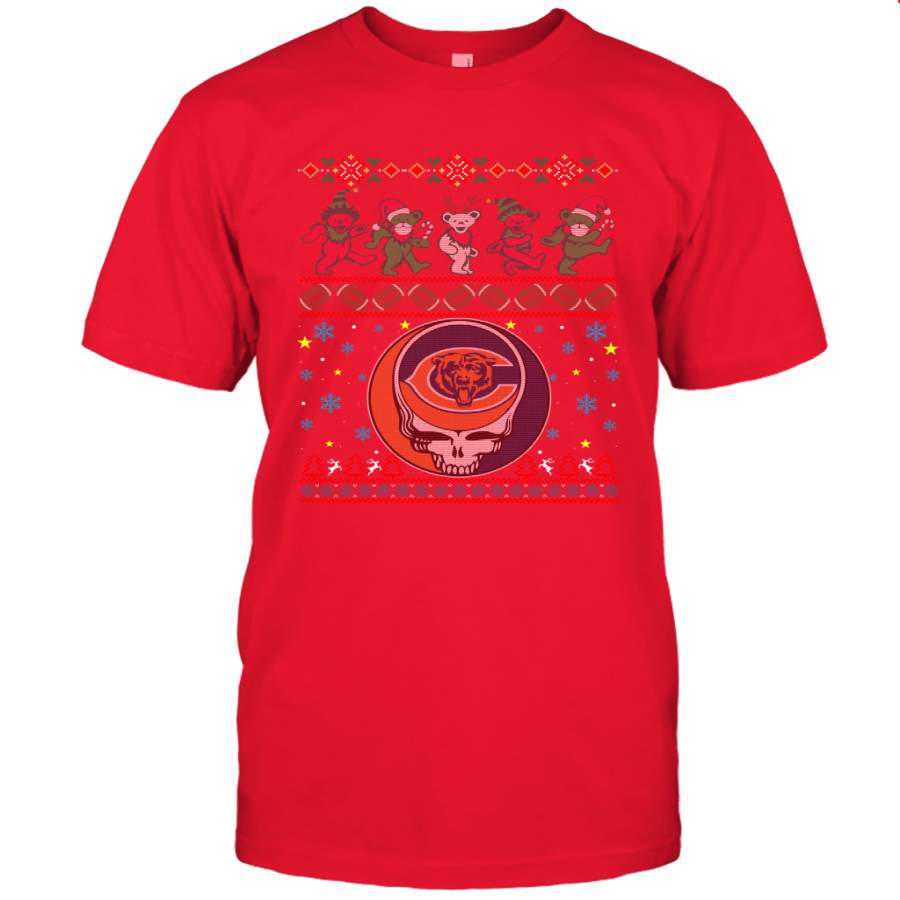 Chicago Bears Christmas Grateful Dead Jingle Bears Football Ugly Sweatshirt Men’s T-Shirt Christmas Gift Ideas