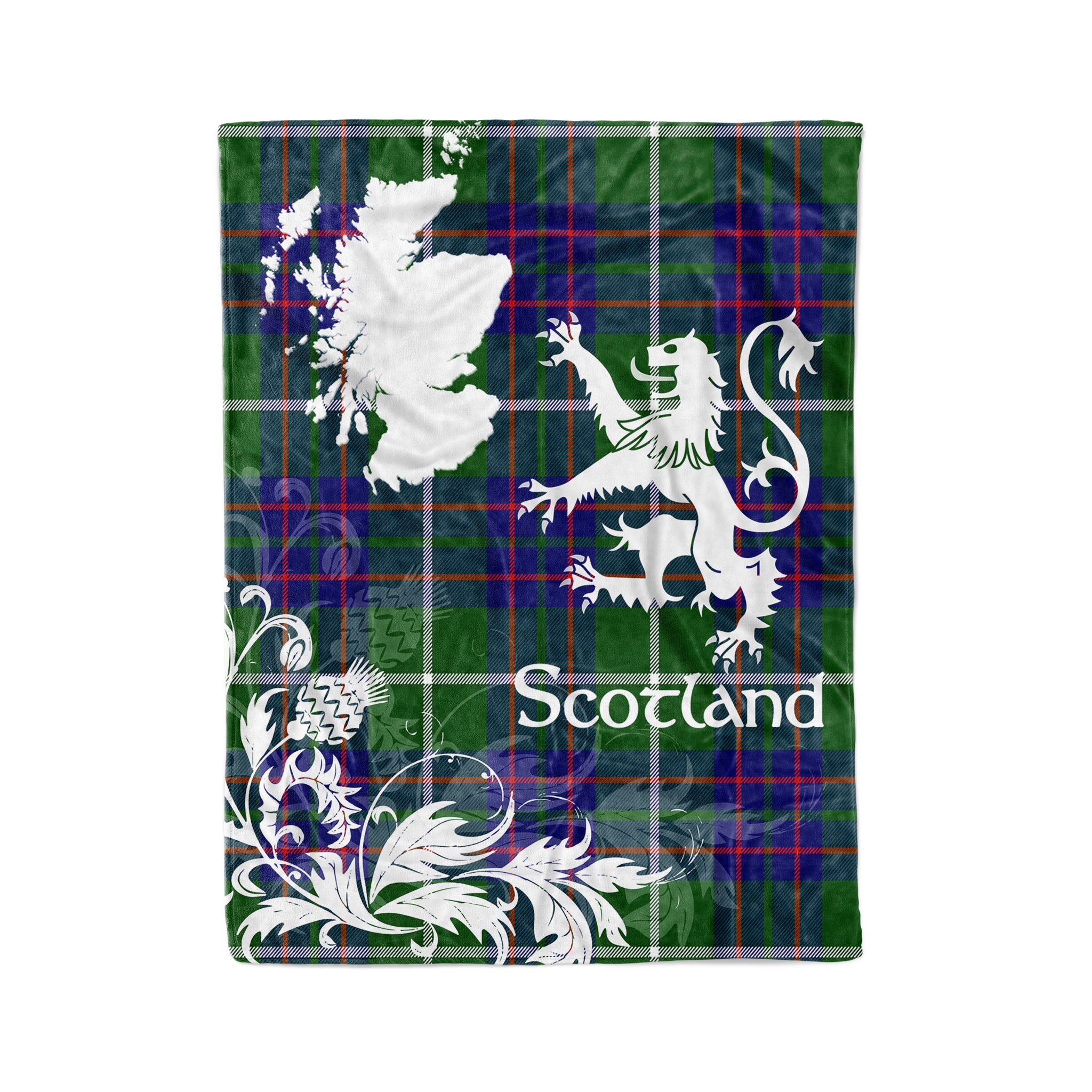 Tartan Plaid Fleece Blanket Tartan Blanket Thistle And Lion Scottish Clan Macintyre Hunting Modern Plaid Blanket