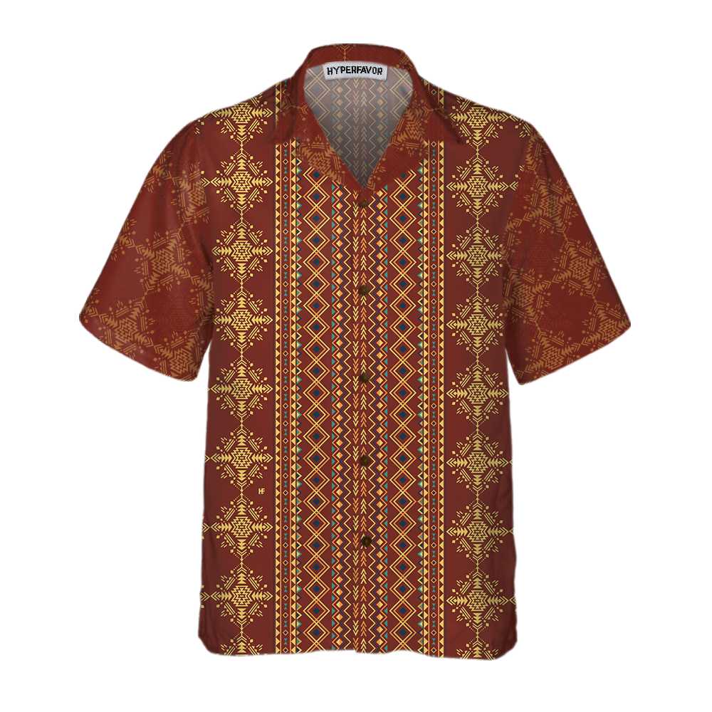 Aztec Geometric Vintage Pattern Native American Hawaiian Shirt, Cool Native American Indian Shirt