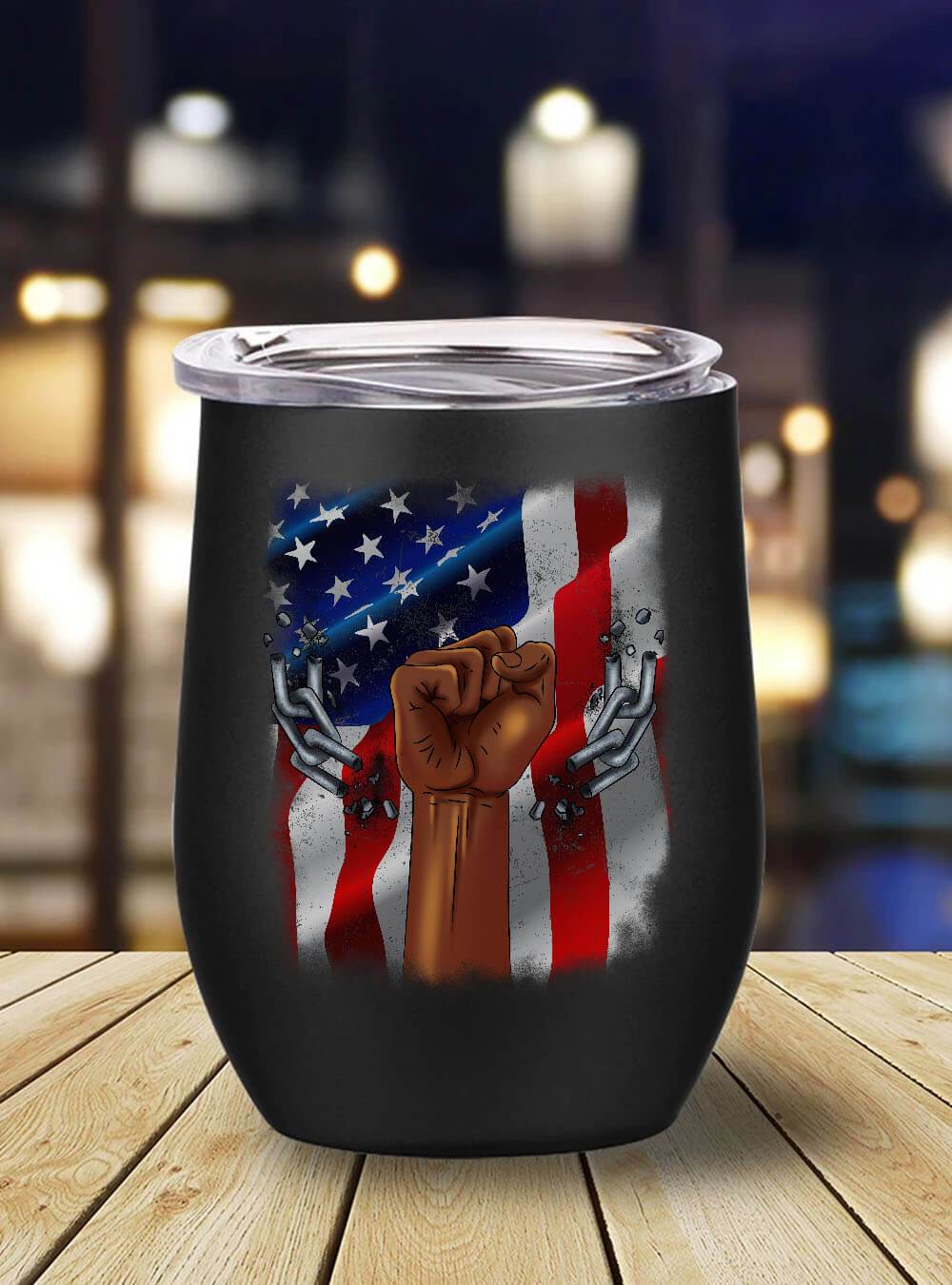 African American Tumbler Pro Black Pride Us Flag Stainless Steel Wine Tumbler Mug Black History Gift Ideas BPS5730