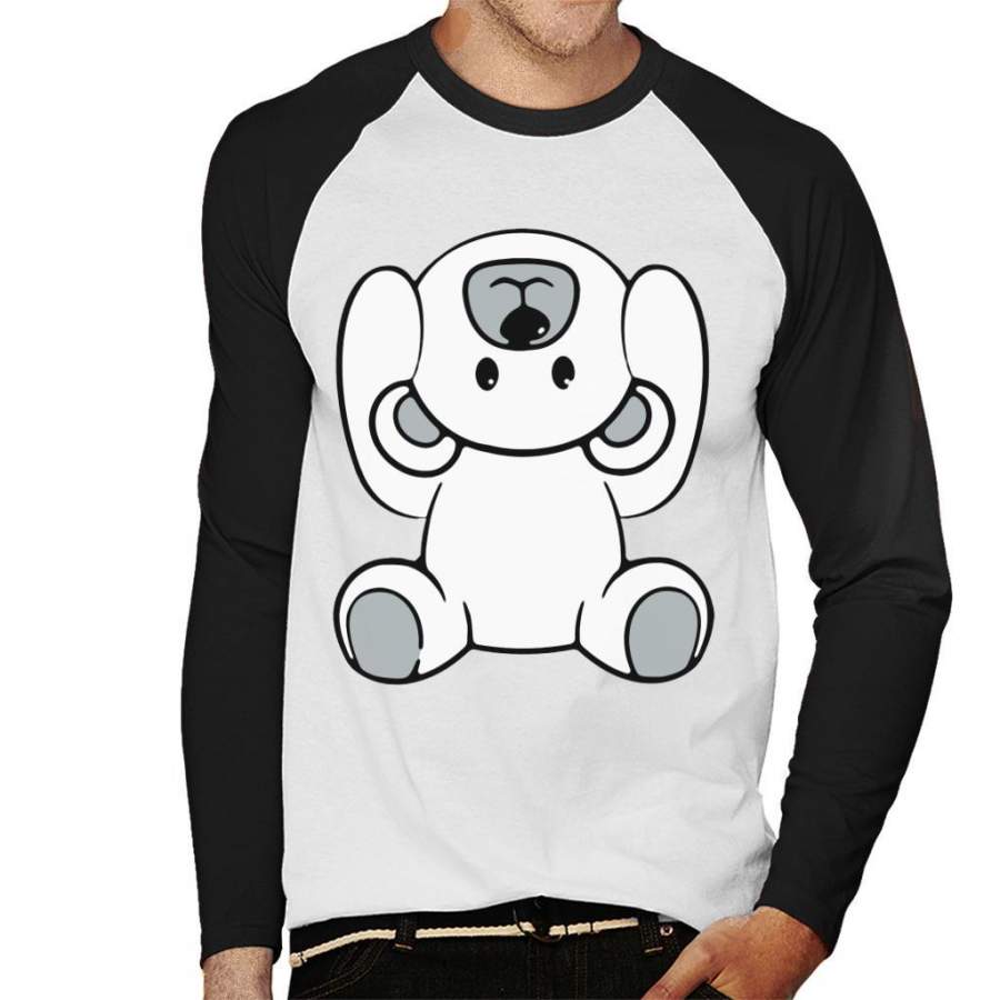 Topsy Turvy Bear Men’s Baseball Long Sleeved T-Shirt