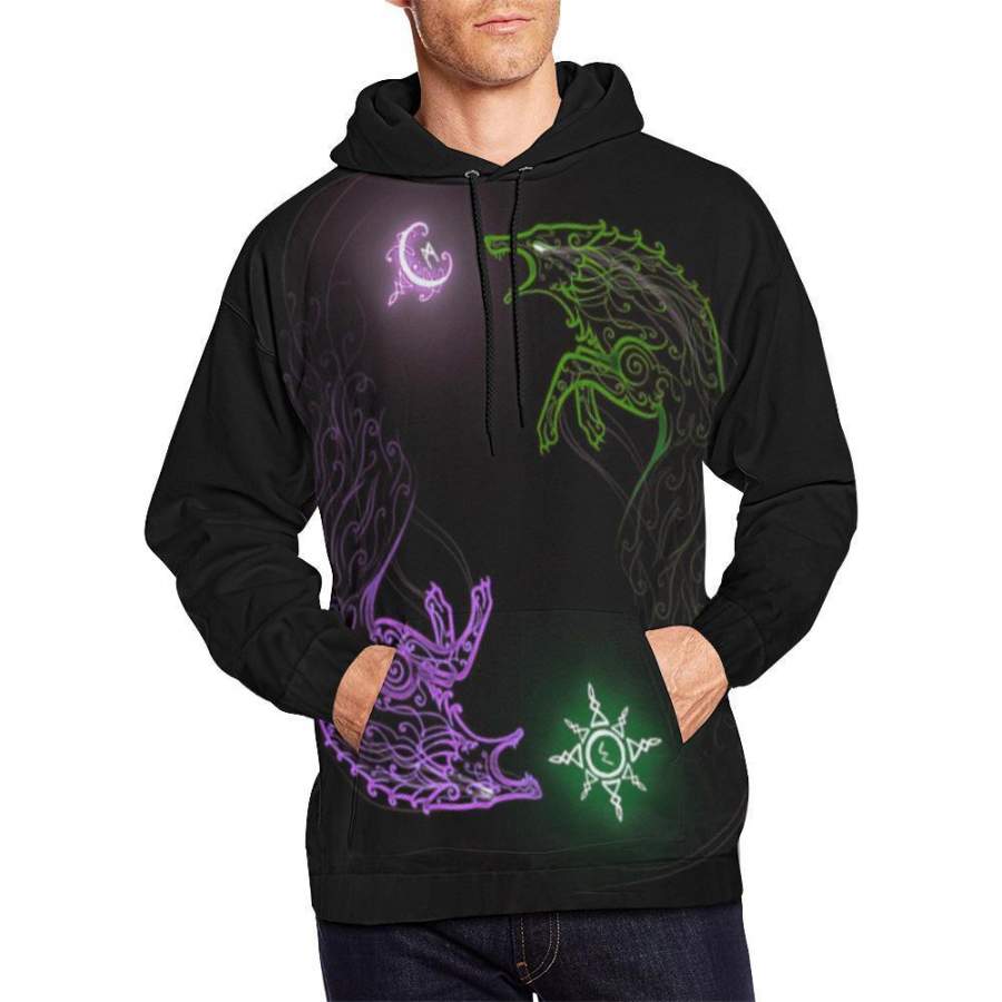 Viking Hoodie – Skoll And Hati Chasing A6