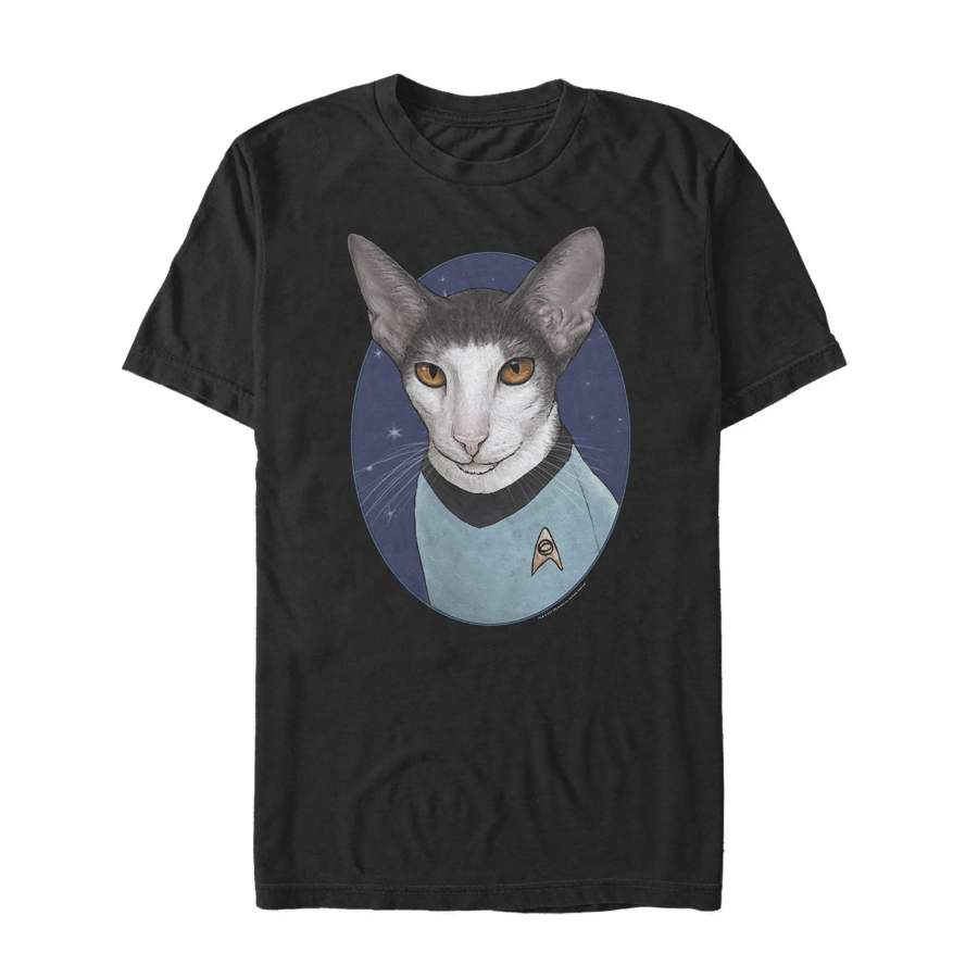 Star Trek Men’s Spock Cat Portrait  T Shirt