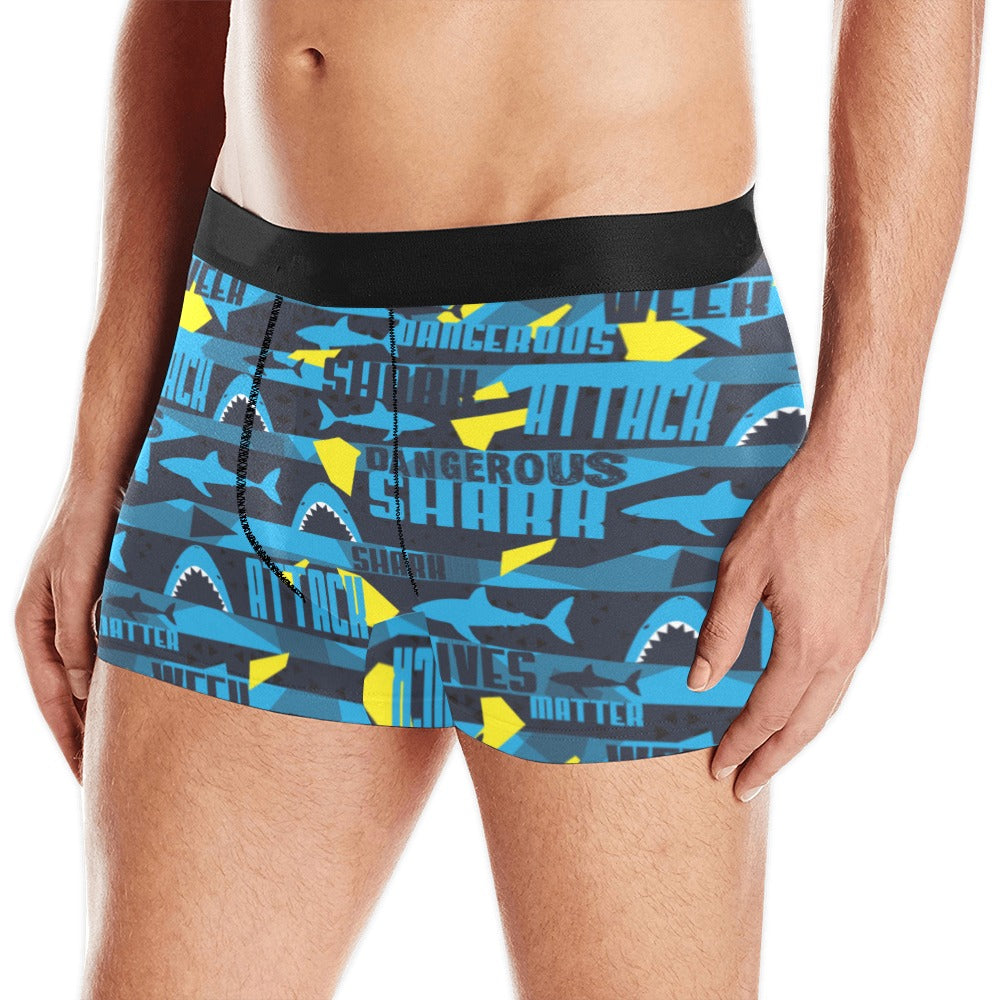 Shark Dangerous Men’S All Over Print Boxer Briefs Men’S Underwear