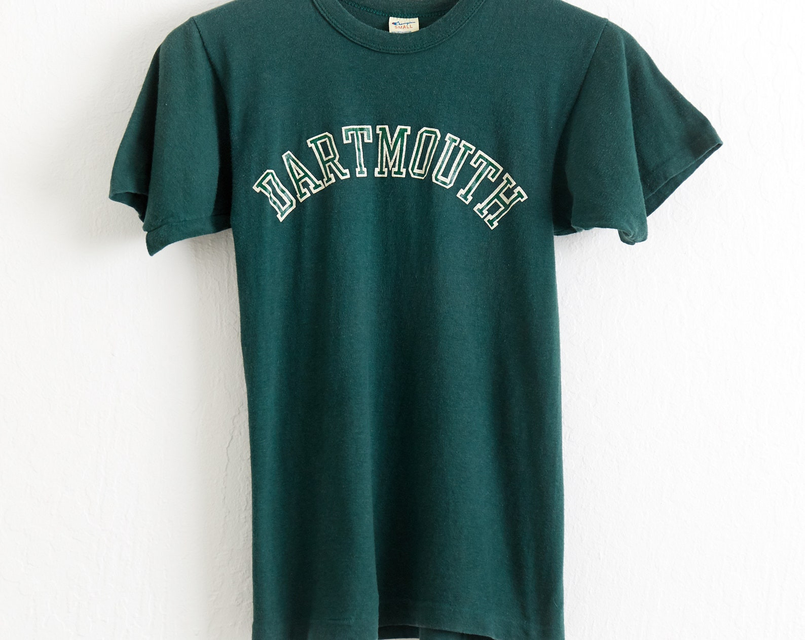 Vtg 1980S Dartmouth College Champion T Shirt  Xs Extra Big Green Blue Bar Tee Ivy League Hanover New Hampshire Animal House