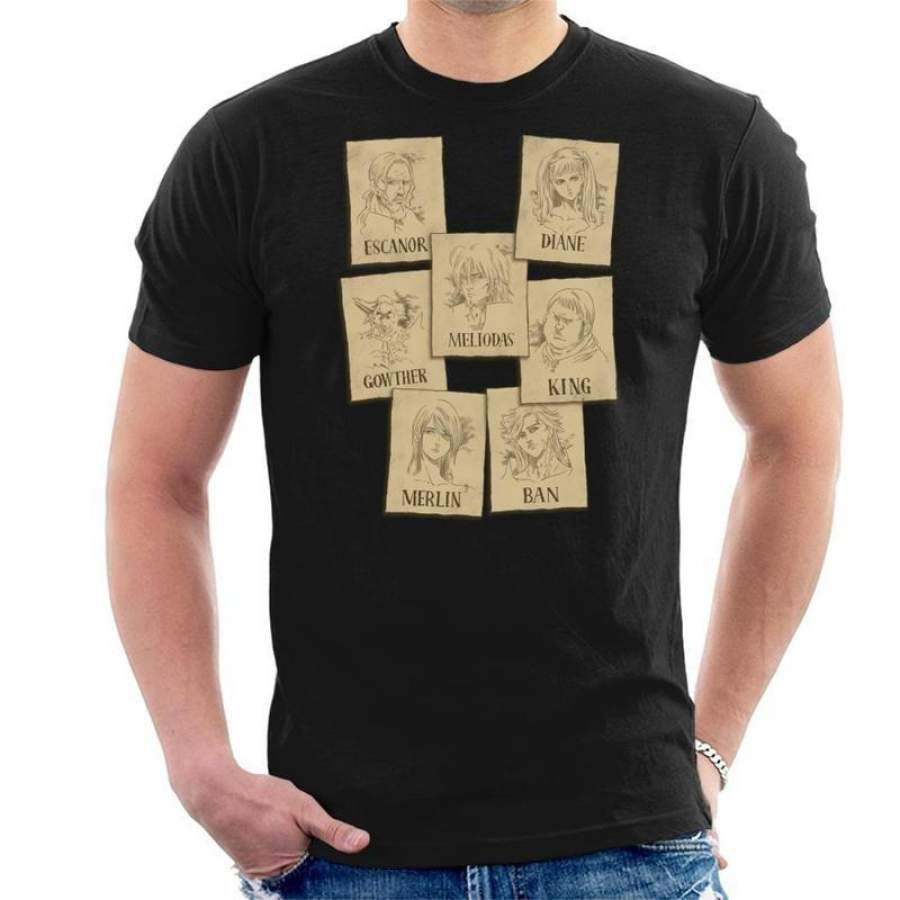 Seven Deadly Sins Wanted Posters Men’s T-Shirt Men’s Fashion T-Shirt