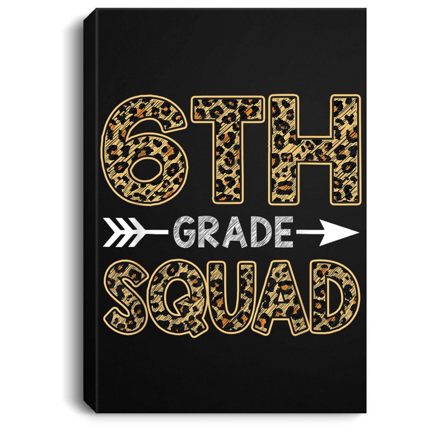 6Th Grade Squad Leopard Sixth Grade Teacher Student Portrait Canvas