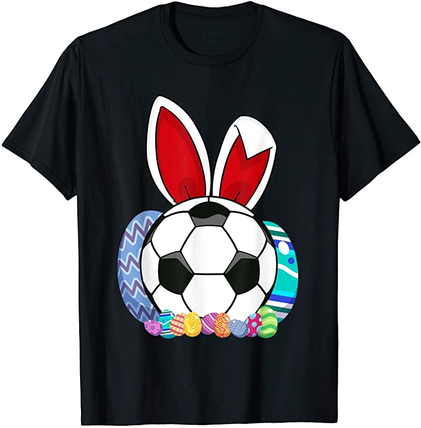 Cute Soccer Easter Egg Bunny Shirt For Kids Boys Toddler T-Shirt