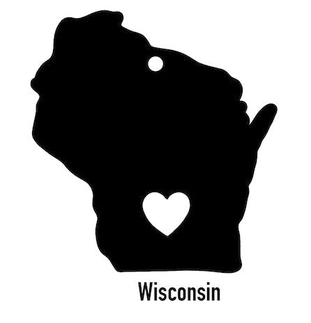 Wisconsin State Ornament Cut Metal Sign Wall Decor Metal Sign Home Decor Metal Art