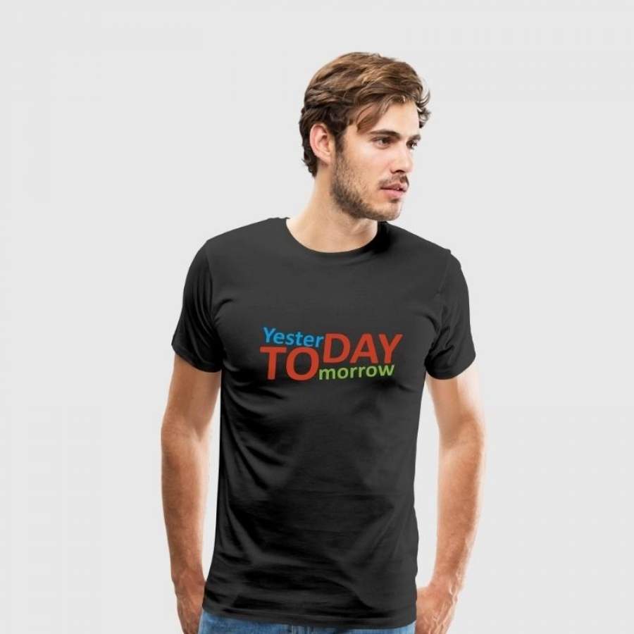 Yesterday Today Tomorrow Letter Print Vintage Summer Mens Tshirt