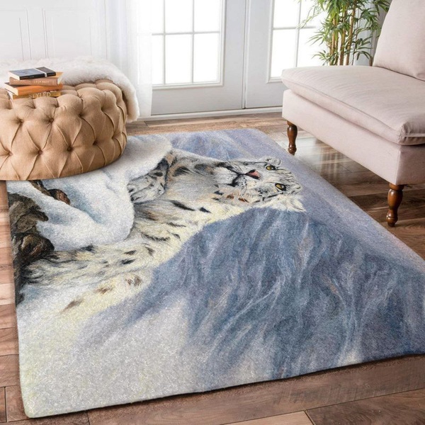 Snow Leopard Area Rug Living Room Rug Home Decor Floor Decor VH3