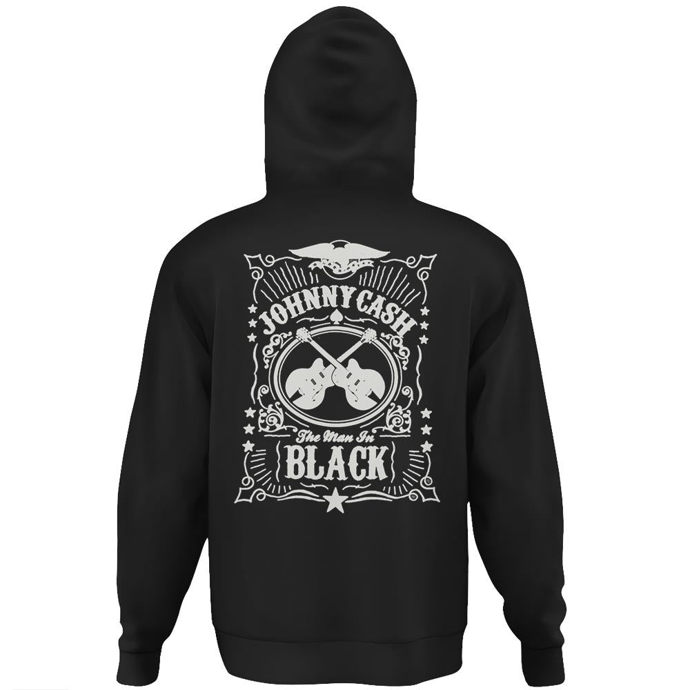 Johnny Arts Cash Music Legends Never Die – The Man In Black Hoodie Print On Back