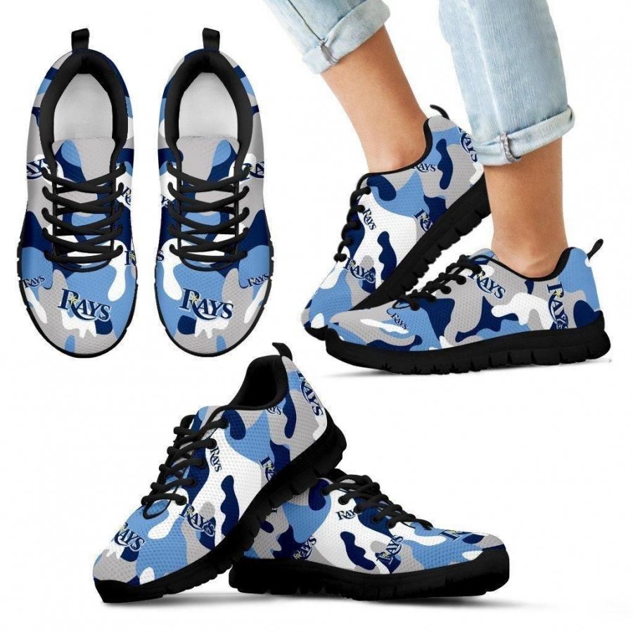 Tampa Bay Rays Cotton Camouflage Fabric Military Solider Style Sneakers #179