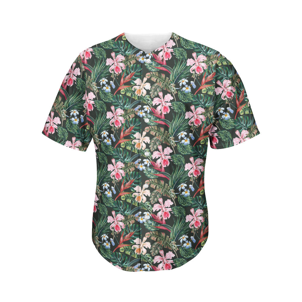 Vintage Tropical Exotic Hawaii Print Baseball Jersey Ha30014