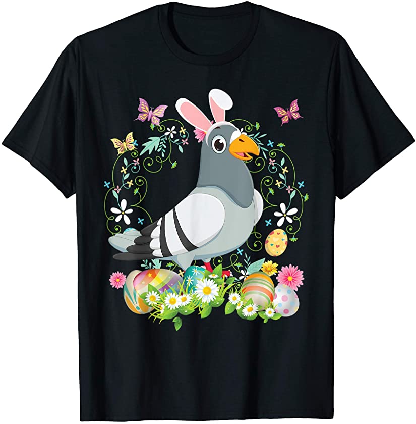 Bunny Pigeon Happy Easter Day Lover Egg Hunt Lovely Cute T-Shirt