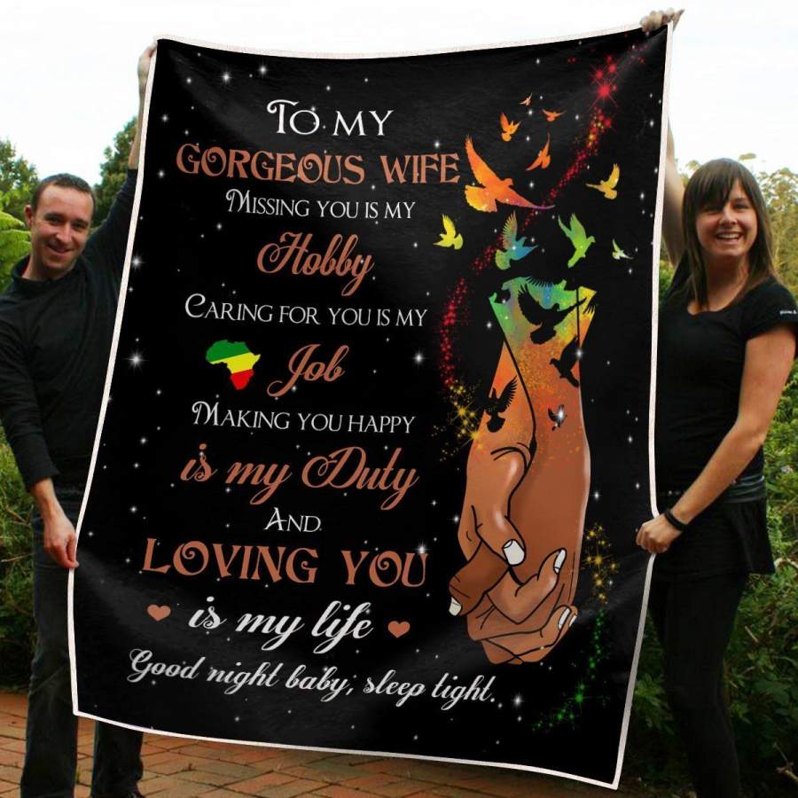 Gift For Wife – Birthday Gift For Wife – Anniversary Gift For Wife Premium Fleece Blanket Family Gift Ideas