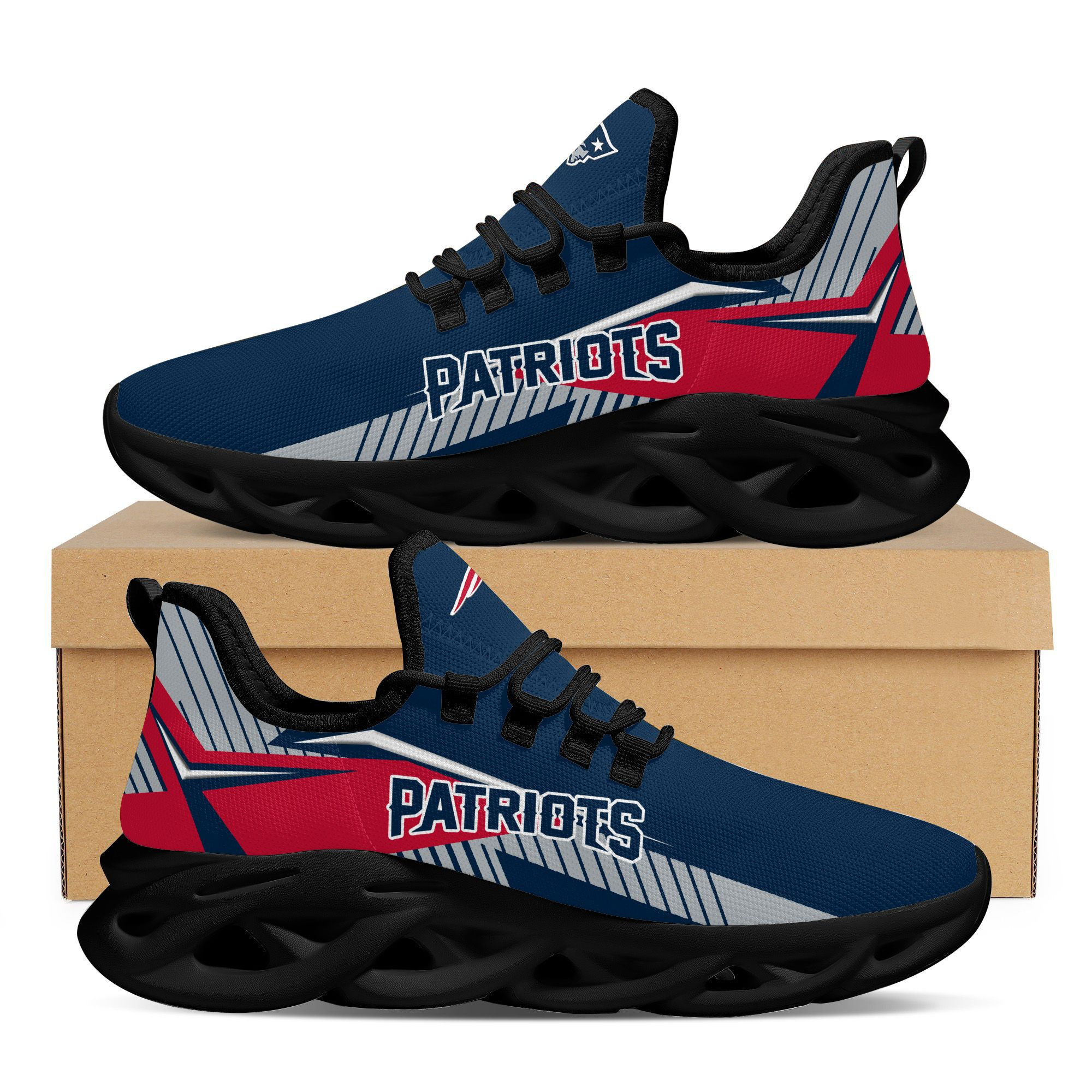 New England Patriots Max Soul Shoes American Football Running Sports Sneakers Shoes For Men Women Full Size