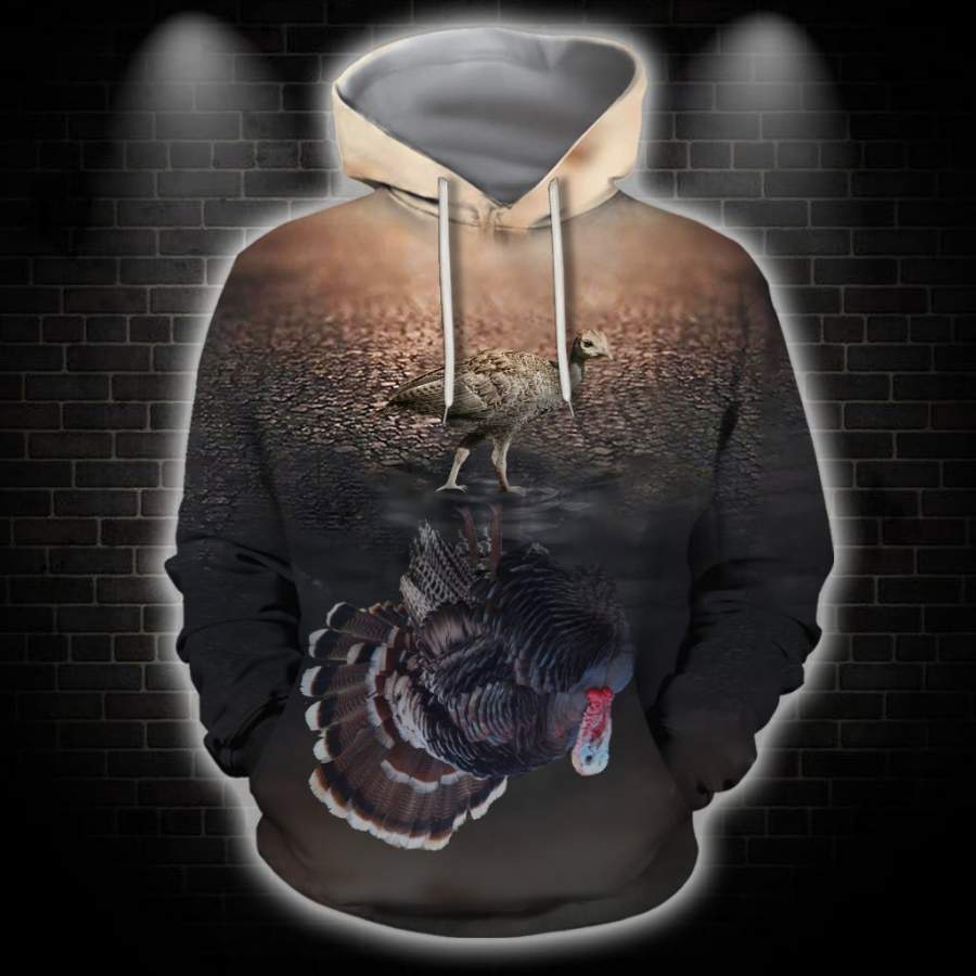 3D All Over Print Hunting Turkey Hoodie