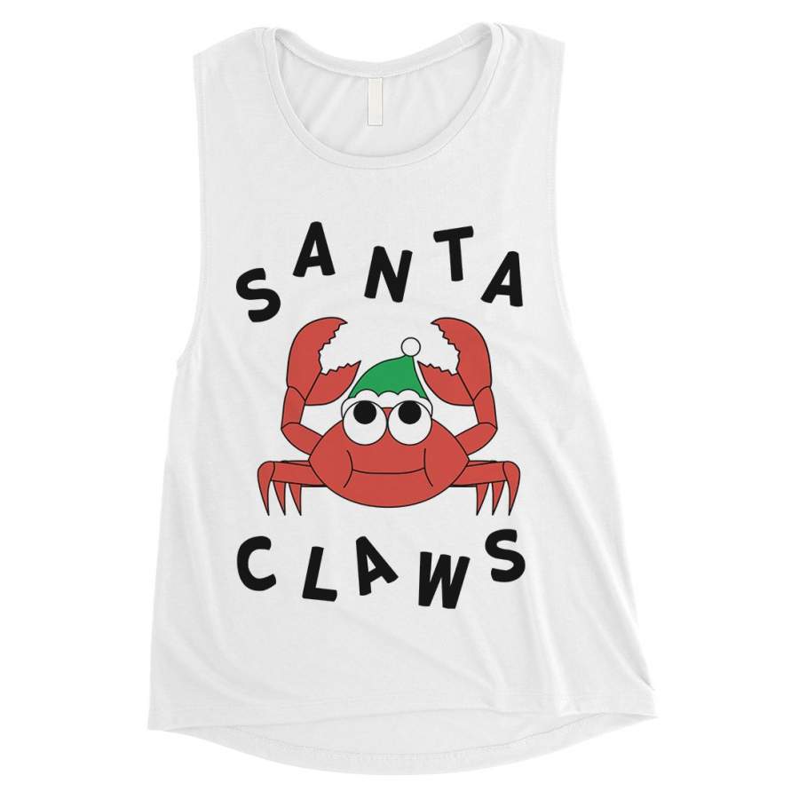 Santa Claws Crab Womens Muscle Shirt