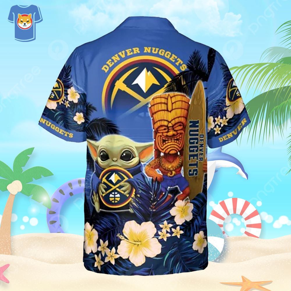 Denver Nuggets Baby Yoda Champions Flowers Hawaiian Shirt