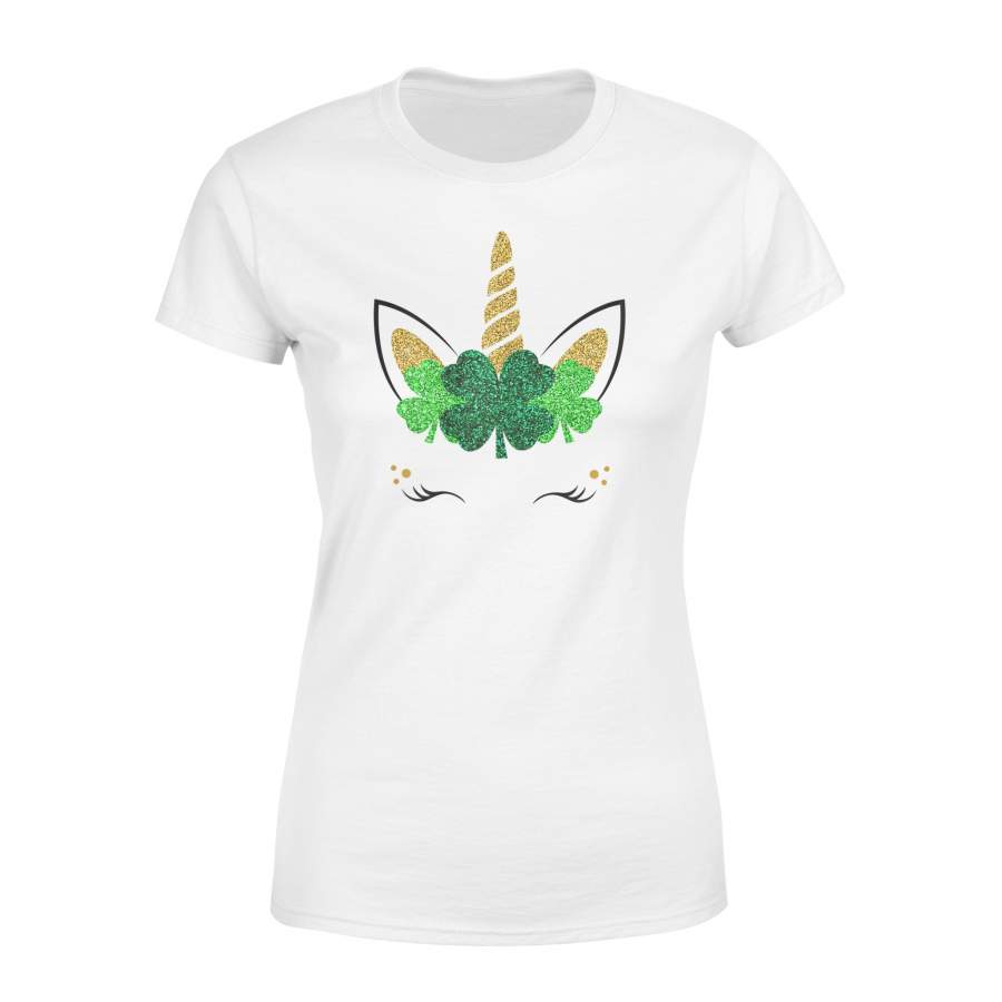 Unicorn Face St Patrick’s Day Girls Women’s T-shirt