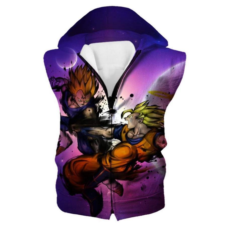 SSJ Goku vs Majin Vegeta Hooded Tank – Dragon Ball Z Clothing
