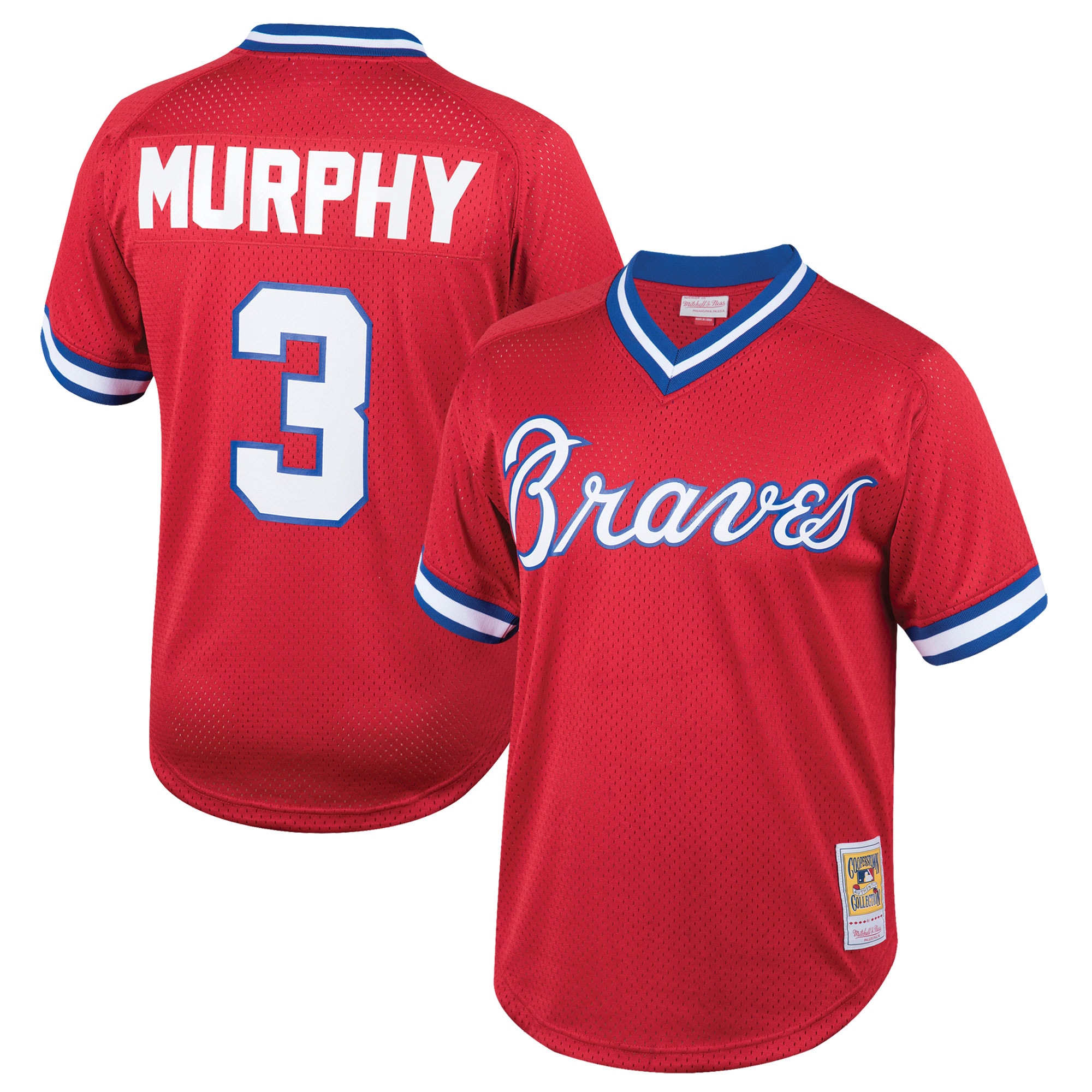 Youth Atlanta Braves Dale Murphy Mitchell & Ness Red Cooperstown Collection Mesh Batting Practice Jersey