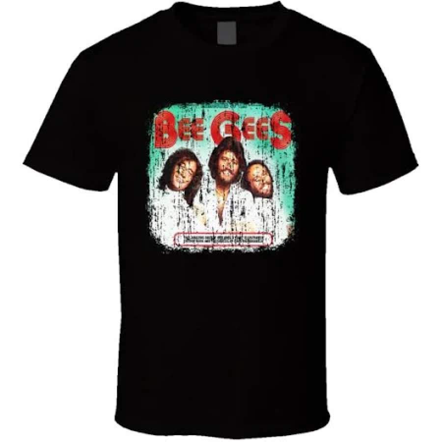 Bee Gees  Music Celebrity Tribute Poster Worn Look T-Shirt