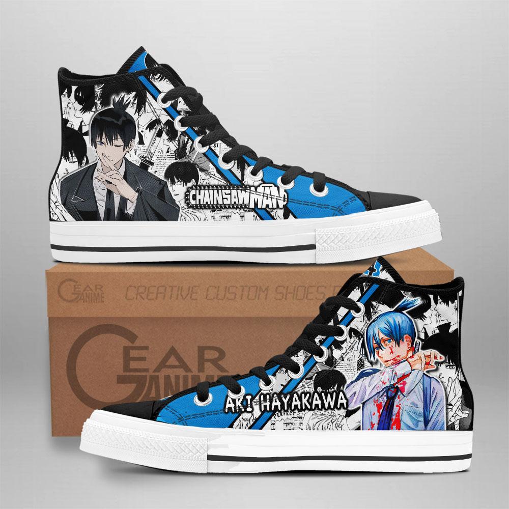 Aki Hayakawa High Top Shoes Custom Manga Anime Chainsaw Man Sneakers ...