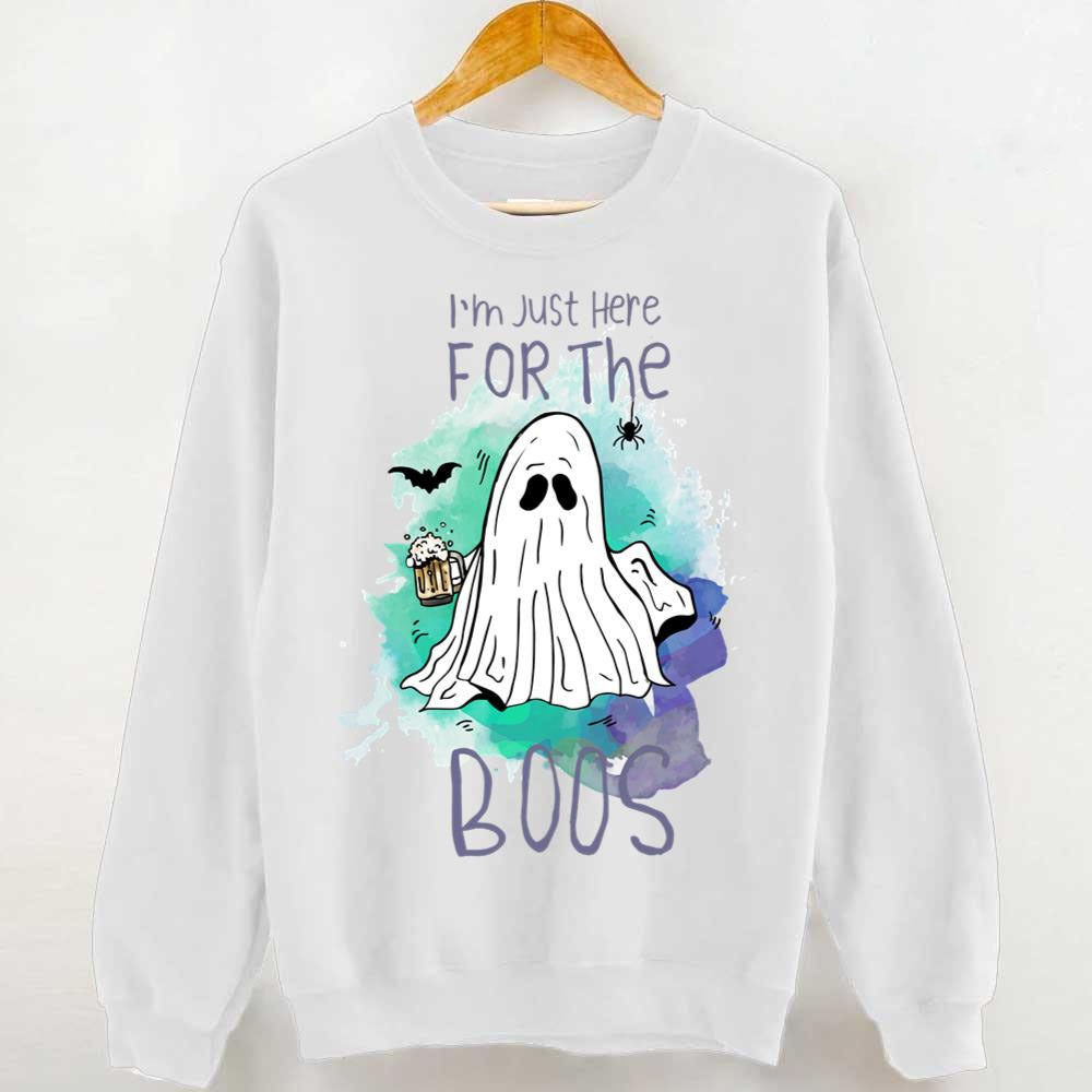 Ghost Here For The Boos Halloween Design Unisex Sweatshirt