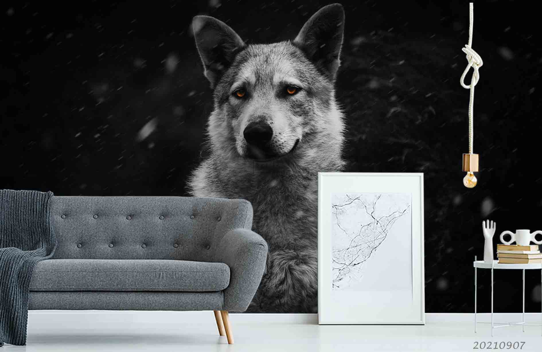 3D Forest Animal Wolf Wall Mural Wallpaper Lqh 52