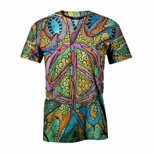 Hippie Love Peace Sign 3D All Over Printed Shirts For Men And Women, Gift For Hippie Lover, Hippie Soul