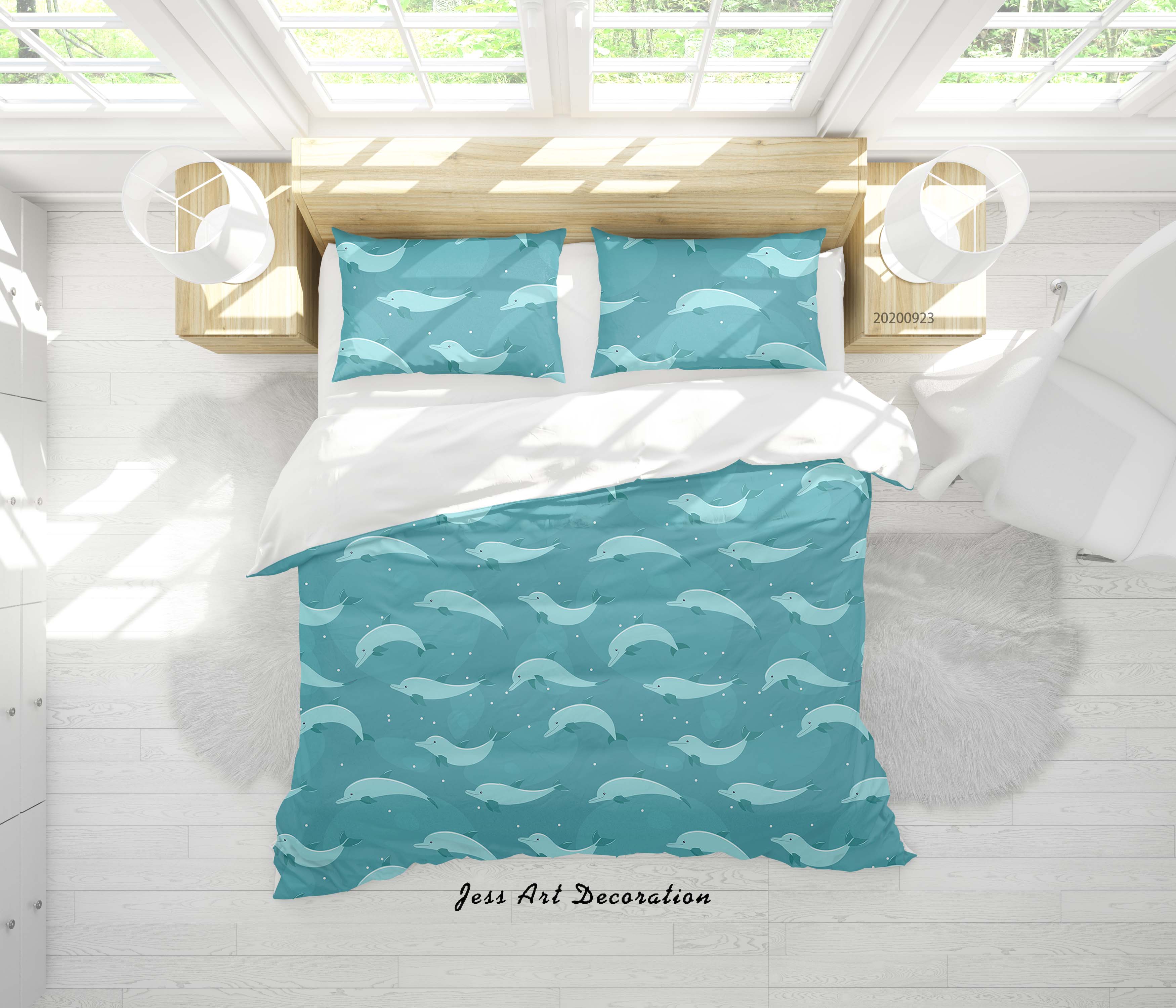 3D Cute Sea Animals Whale Pattern Quilt Cover Set Bedding Set Duvet Cover Pillowcases Wj 6373