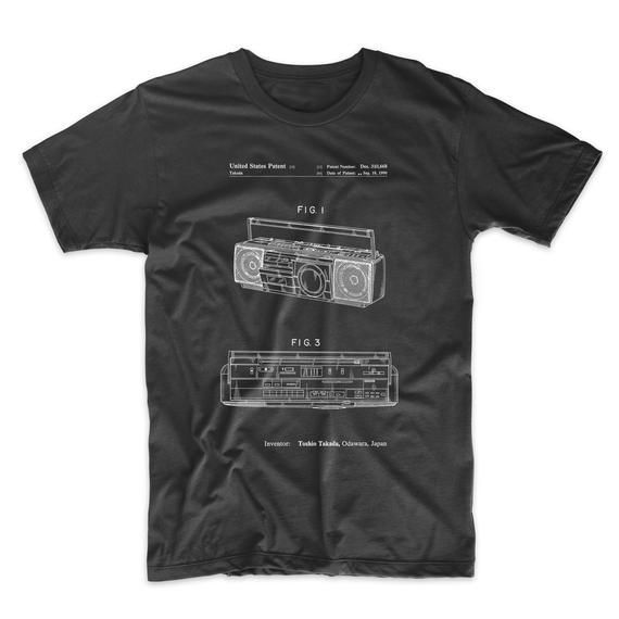 Boom Box Patent Shirtcassette Player Cassette Recorder Cd Player Boombox Retro Radio 80S Shirt Pp0752 Shirt