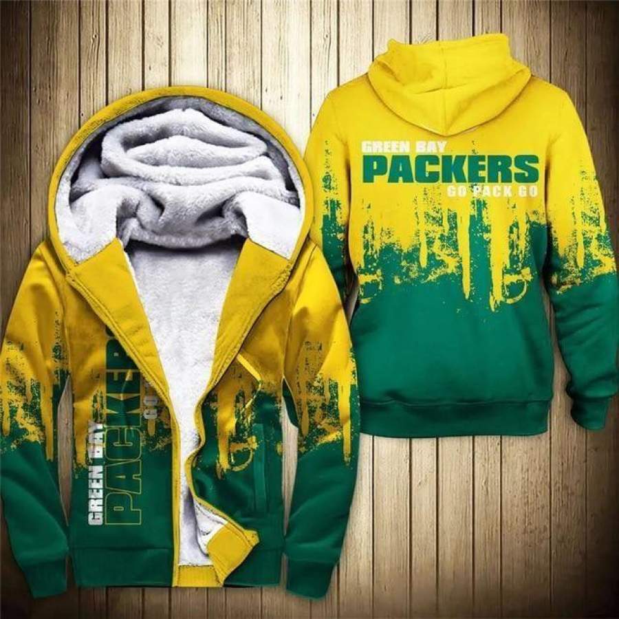 Green Bay Packers Thick Zipper Hoodie Unisex 3D All Over Print