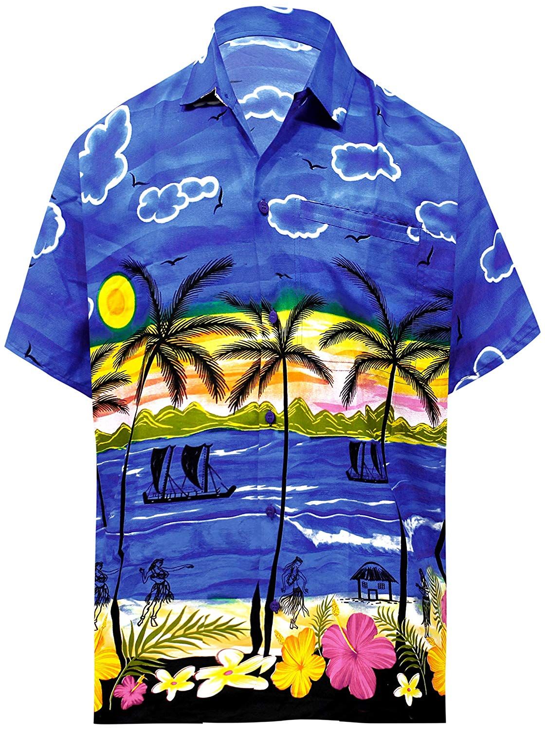 Palm Tree Blue Unique Design Hawaii Shirt Ha1584