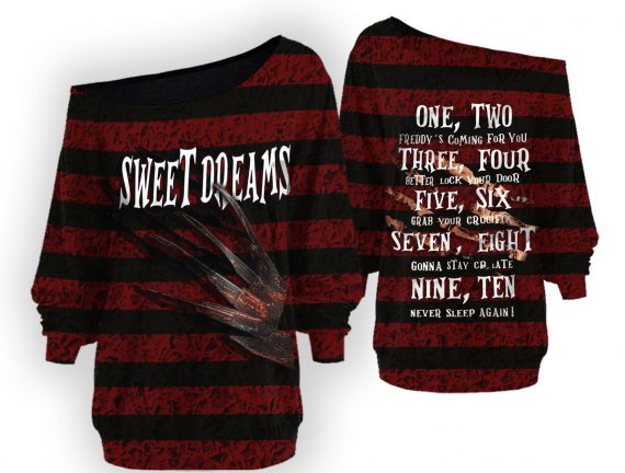 Halloween Gifts Freddy Krueger Sweet Dream Horror Movie Off Shoulder Shirt Hg Gifts For Day Gamedayshirts
