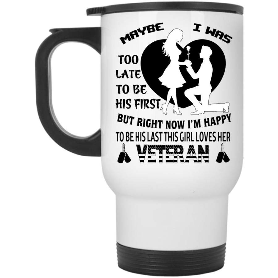 Cool Couple Travel Mug, This Girl Loves Her Veteran Mug