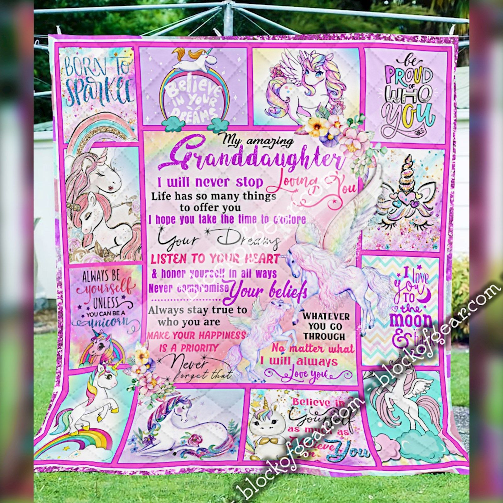 To My Granddaughter, Unicorn Quilt