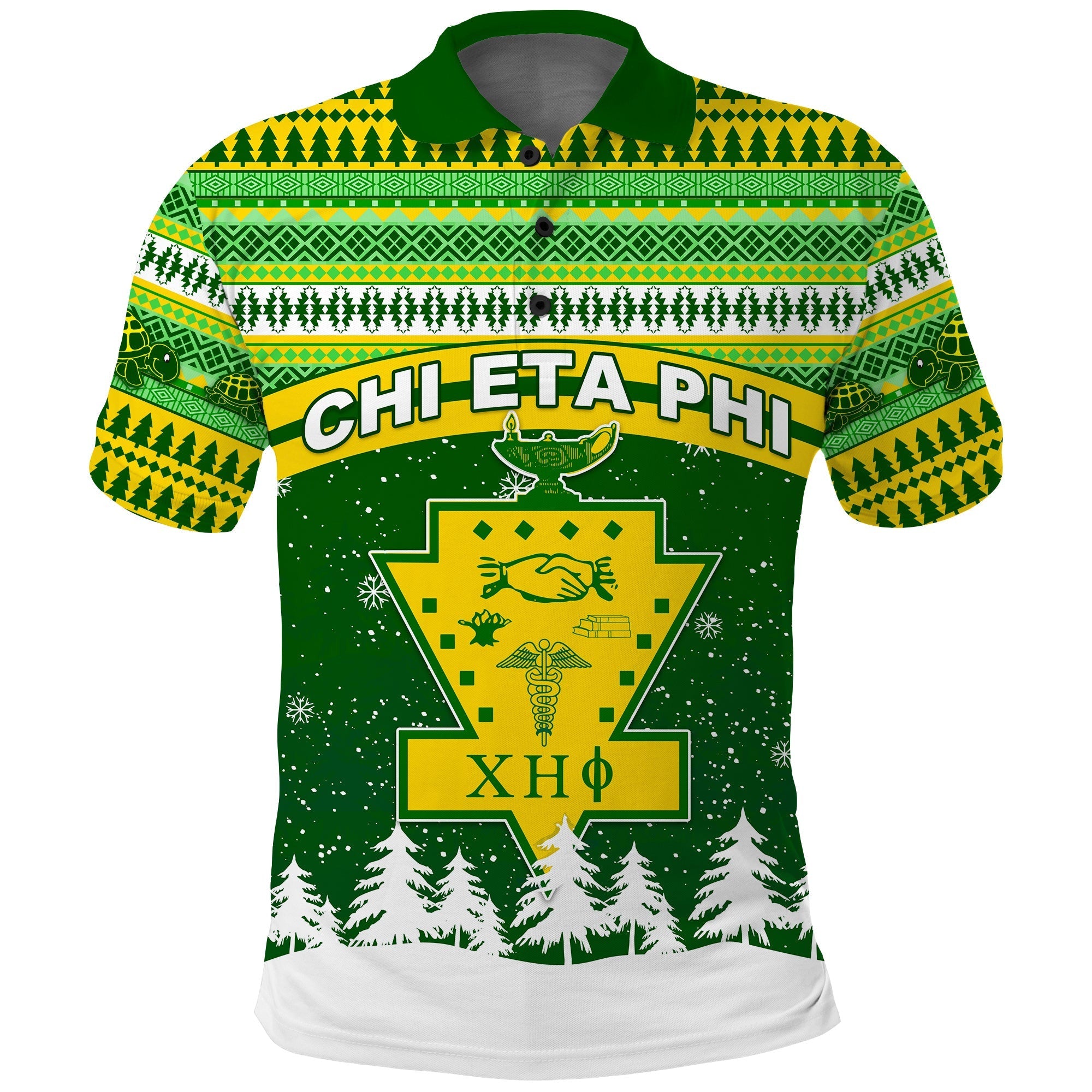 Sorority Polo – Chi Eta Phi Christmas Polo Shirt African Pattern